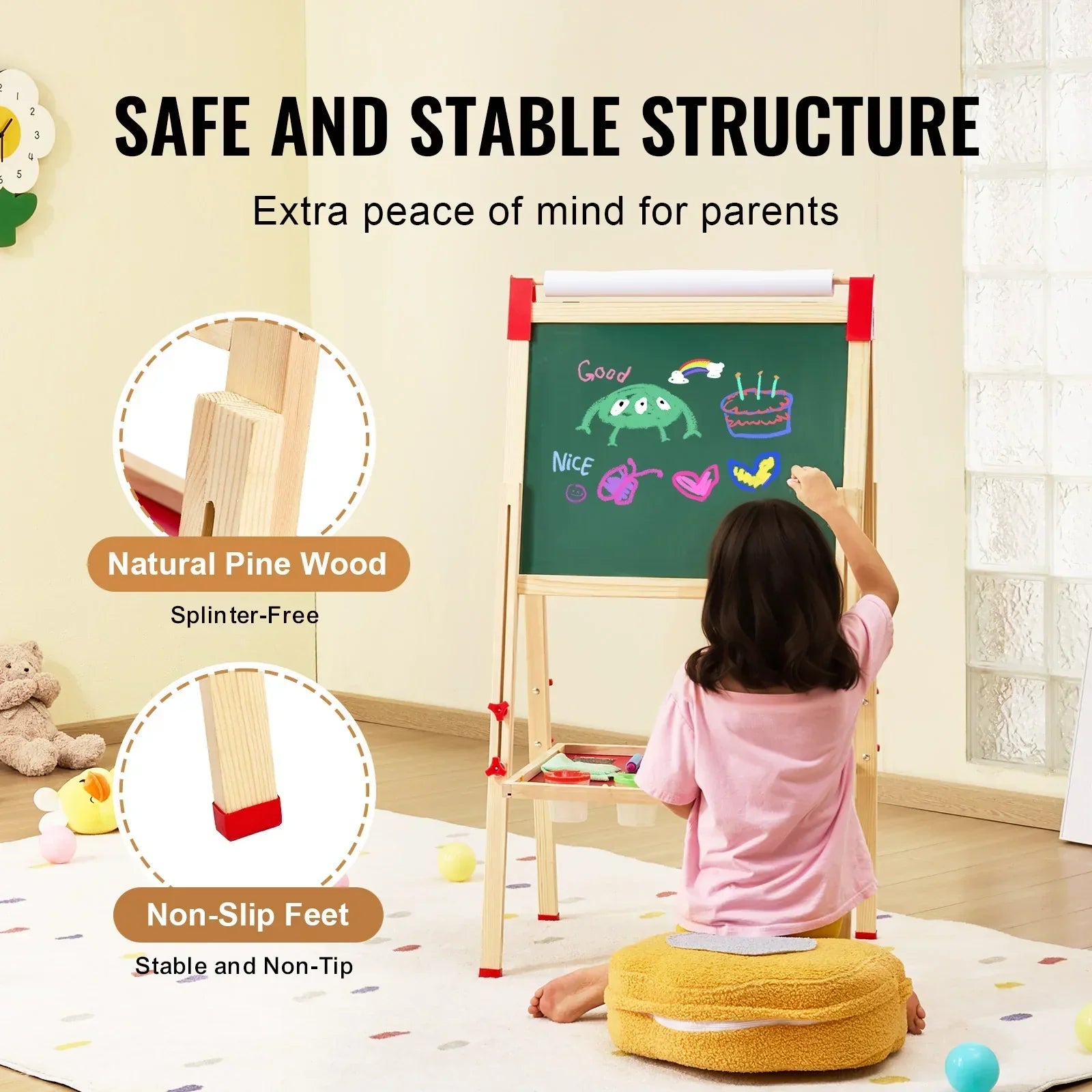 Drawing Board Wooden Double-Sided Kids